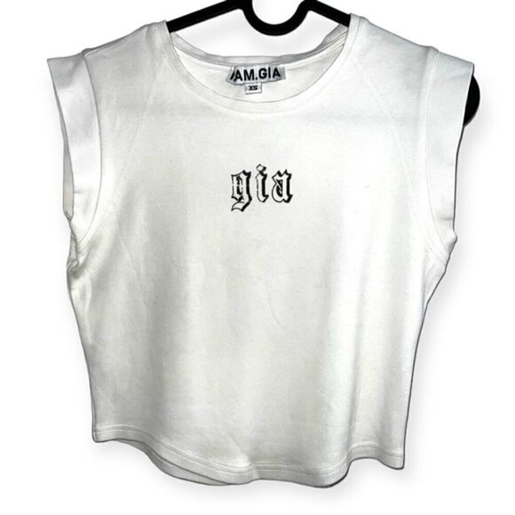 I.AM.GIA white fitted ICON jersey stretch TANK top loose fit black logo XS bike - Picture 4 of 9
